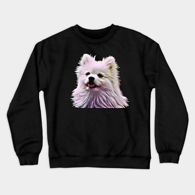 white small dog Crewneck Sweatshirt by Glaynder